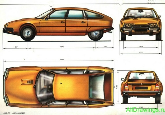 Citroen CX (Cитроен CX) - чертежи (рисунки) автомобиля